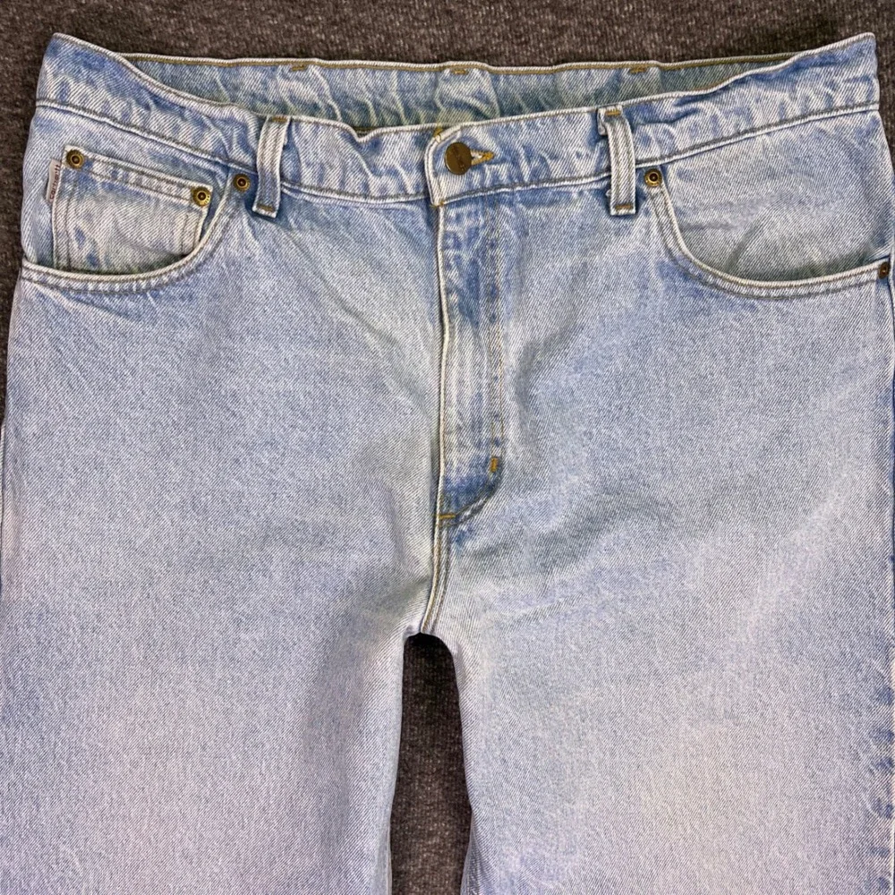 VTG Carhartt‎ Jeans Mens 36x31 Light Wash Relaxed Tapered Workwear B17STW USA